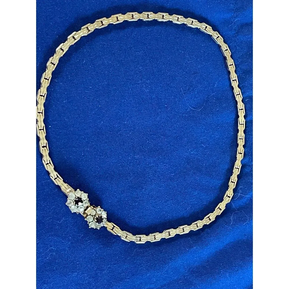 Vintage Gold Tone Link Chocker Necklace 15.5